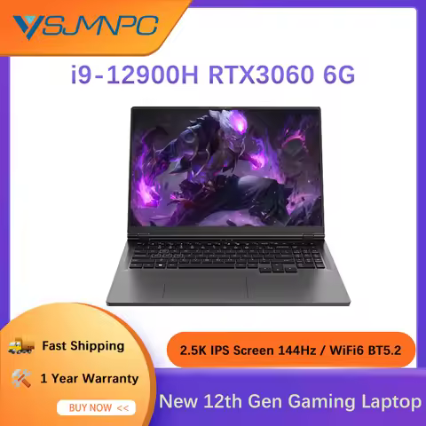 New 12th Gaming Laptop 16.1 Inch Intel i9-12900H NVIDIA RTX 3060 6G Windows11 2.5K IPS Screen 144Hz 
