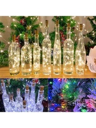 1 件 20 Led 酒瓶燈銅串燈 6.6 英尺銅銀線軟木燈電池供電適合家庭度假婚禮和工藝品節日裝飾