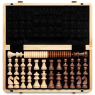 A&A Magnetic Wooden Chess Set, 38.1 cm, Folding Board, 7.6 cm, King Height German Knight Staunton Ch