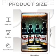 Duvel Beer Vintage Metal Tin Sign Wall Decor - 1 Pc, 8x12 Inch Iron Art Set For University, Bathroom