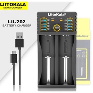 LiitoKala Lii-202 2 Slot Battery Charger AWT 18350/18650/21750/22650/25500/26650 & etc Xtar C2 C4