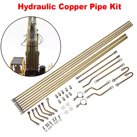 Upgrade 360L Excavator Hydraulic Copper Pipe Quick Connector Set For 1/14 RC Hydraulic Excavator JD-