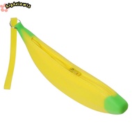 HIGHVIEWLS Banana Zero Wallet, Yellow Silicone Silicone Pen Bag, Creative Banana Shape 2.36*7.87 Inc