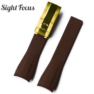 สายนาฬิกาข้อมือยางปลายโค้ง20มม. สำหรับสายรัด Rolex Submariner GMT Explorer 2สร้อยข้อมือ Daytona สายน