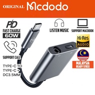 MCDODO TYPE C to AUDIO 3.5MM + Type-C SUPPORT 60W PD Headphone Digital Audio DAC Hi-Res Aux Cable CA