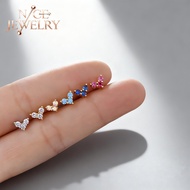 Hypoallergenic Stainless Steel Ear Stud Minimalist Crystal Stud Earring 1PC Blue Tragus Helix Ear Pi
