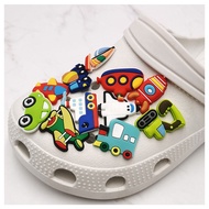 Cute Police Car Jibits Crocs Bike Boat Jibitz Charm Pin Airplane Truck Shoe Charms Ambulance Helicopter Jibbits for Kids Shoes Accessories Decoration