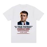 “A TRUE PATRIOT" CHARLIE KIRK TEE Unisex Summer Tee-shirt Sleeve Women/men Casual 100%cotton Tshirt 