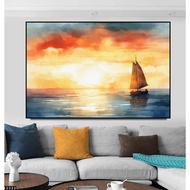 Canvas print of sailboats and sails 90 x 60 cm