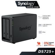 Synology DS725+ 2 Bays NAS DiskStation with Dual Core CPU, 2GB Memory, 2-Bays NAS