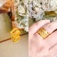 REPLIKA 24krt Crum Gold Plated openwork ring, 8 gram Light Gold, Premium Gold Replica Girl's Ring