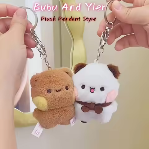 Original Panda Bubu And Yier Plush Pendant Dolls Cute Cartoon Bubu And Dudu Plush Key Chain Backpack