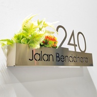 3D Floating Metal Stainless Steel 304 Home Address Plate House Number Sign With Black Background