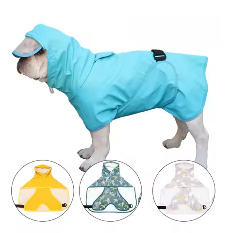 M-9XL Dog Raincoat Clothes Waterproof Cloak Rain Jumpsuit for Big Medium Small Dogs Golden Retriever