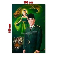 POSTER JUMBO PRESIDEN SOEKARNO DAN NYI RORO KIDUL HIASAN DINDING TANPA BINGKAI BISA COD