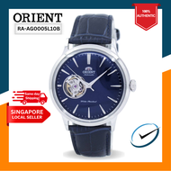 [CreationWatches] Orient Classic-Elegant Open Heart Automatic Mens Navy Blue Leather Strap Watch RA-AG0005L10B