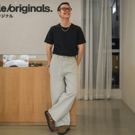 NAMI HAKU JEANS กางเกงยีนส์ขากว้าง สีขาวหม่น ทรง BARREL-CUT