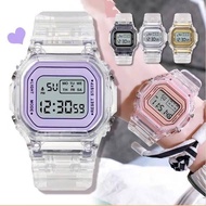 {Miracle Watch Store} นาฬิกาแฟชั่นใสหน้าปัดสี่เหลี่ยม Jam Tangan Digital DW5600ใส่ได้ทั้งชายและหญิงนาฬิกา Relo สำหรับ W0116ผู้หญิงและผู้ชาย