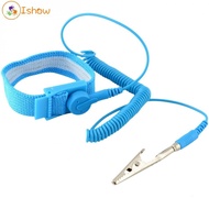 Blue ESD Grounding Wrist Strap with Clip for Electronics Protection