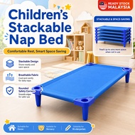 Stackable Portable Kids Canvas Bed Kindergarten Nursery Tadika Folding Noon Break Bed Kanak-kanak Ka