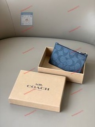 COACH蔻馳 卡包 黑色老花款 銀包 零錢包