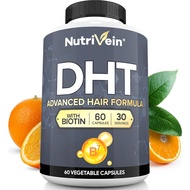 Nutrivein Premium DHT Blocker for Men & Women - with Biotin - 30 Day Supply (60 Caps): Hair Suppleme