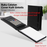 Binder note book complete with leather cover calculator