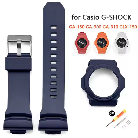 Watch Strap Case for Casio G-SHOCK GA-150 GA-300 GA-310 GLX-150 Special Resin Rubber Band Bracelet P