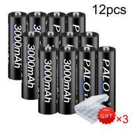 PALO ถ่านชาร์จ AA 1.2V Ni-MH 4 ก้อน คุณภาพสูง ราคาถูกถ่าน AAถ่าน AA.