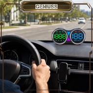 [geniuss.my] Dual 4 Inch GPS HUD KM MPH Switch Overspeed Alert Mileage Display USB Car