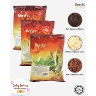 Beryls chocolate coin 1kg / milk choc / white choc / dark choc