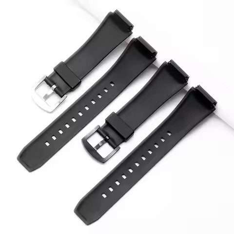 For CASIO Edifice 5119 EF-552 EF-552D Black Men's Resin watchband 25*20mm Convex mouth Waterproof Ru