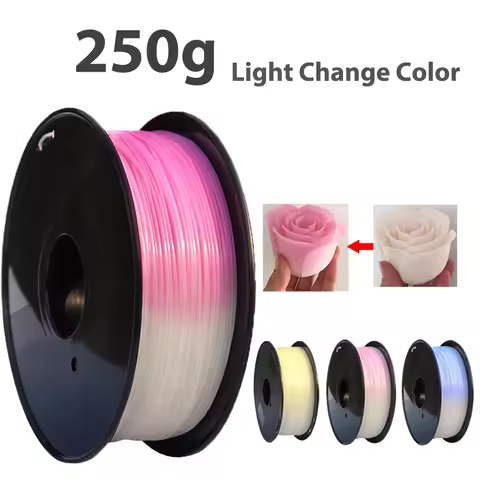 250g PLA Light Change Color 3D Printer Filament Printing Material Sublimation Plastic White to Pink 