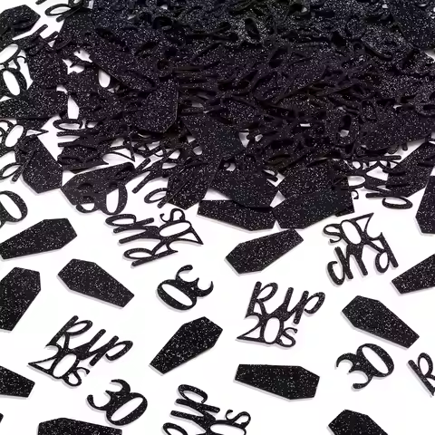 Rip 20s Confetti Black 30th Birthday Decorations for Women Men My Youth 30th Bday Table Confetti Sup