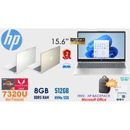 Hp 15-fc AMD Ryzen 3-7320U/ 8GB-DDR5 RAM/ 512GB M.2 SSD/ 15.6"FHD-IPS/ WIN-11+MS OFFICE HOME & STUDE