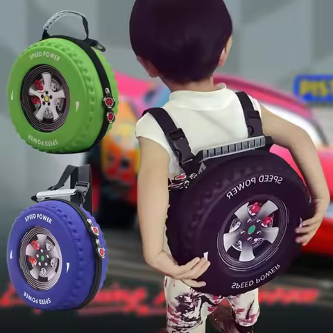 Lovely Kids Small Backpack 3D Car Tire Children Schoolbag EVA Wheel Kindergarten Bag Age 3-5 Boy Gir