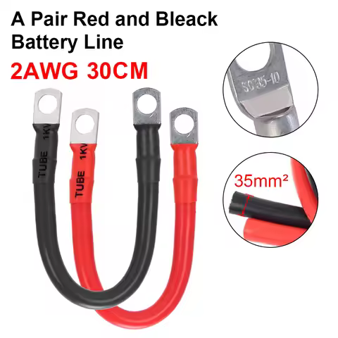 30/50CM 2AWG/4AWG PVC Pure Copper Cable Car Battery Connection Line Wire With 3/8 M10 Connecting Pie