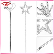 🎉 Set of 2 Silver Star Wands for Party Decoration Princess Costume Role Play Unique ABS Material