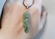 【親翠】天然翡翠 可愛草龍竹節特色項鍊 畢業禮物