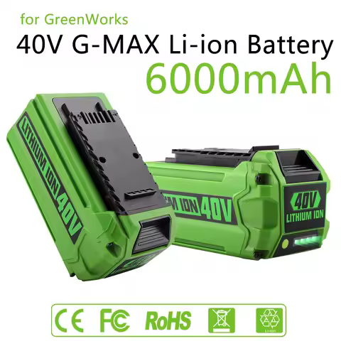 For Greenworks 40V Batteries 6Ah for GreenWorks G-MAX Li-ion Battery Manufacturer Replacement Batter