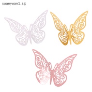 XUAN 12 Pieces 3D Hollow Butterfly Wall Sticker Bedroom Living Room Home Decoration DIY Wall Stickers Modern Wall Art Home Decoration SG