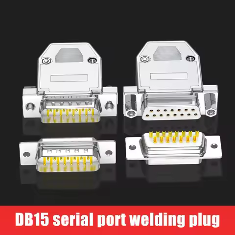DB15 Male Female Soldering Wire Connector Copper 15Pin Parallel Port Serial Port Plug DB15 Welding T