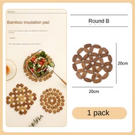 GHVACZS Bamboo Heat Insulation Pad Household Dining Plate Mat Sand Pot Mat Plate Mat Dining Non-slip