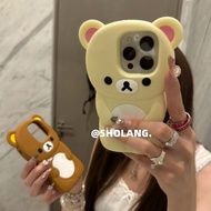 【优选母婴童装】 卡通立体轻松熊iPhonepromax苹果手机壳硅胶全包软新 【0713AIN5RxAJg】