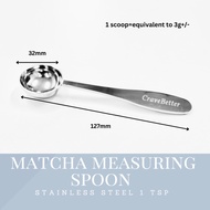 Matcha Measuring Spoon / Stainless steel spoon / Cooper ; Silver/2.0-2.3g per scoop