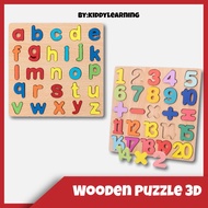 3D Wooden Puzzle Educational Toys Numbers Letters