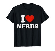 Womens I Love Nerds Outfit Distressed I Heart Nerds T-Shirt