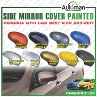 Side Mirror Cover Perodua Myvi Lagi Best ICON 2011 - 2017 Painted Mirror Cap Glittering Silver Elect