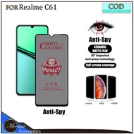 Tempered Glass Ceramic Matte Spy REALME C61 Privacy Anti Spy