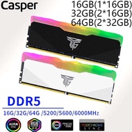 แคสเปอร์ DDR5 หน่วยความจำพีซี RGB เกมมิ่ง เดสก์ท็อปแรม XMP 16GB/32GB/64GB | ความเร็ว: 5200MHz/5600MH